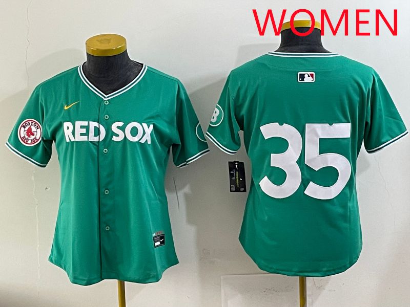 Women 2025 Boston Red Sox 35 No Name Dark Green Joint Name Nike MLB Jersey style 8